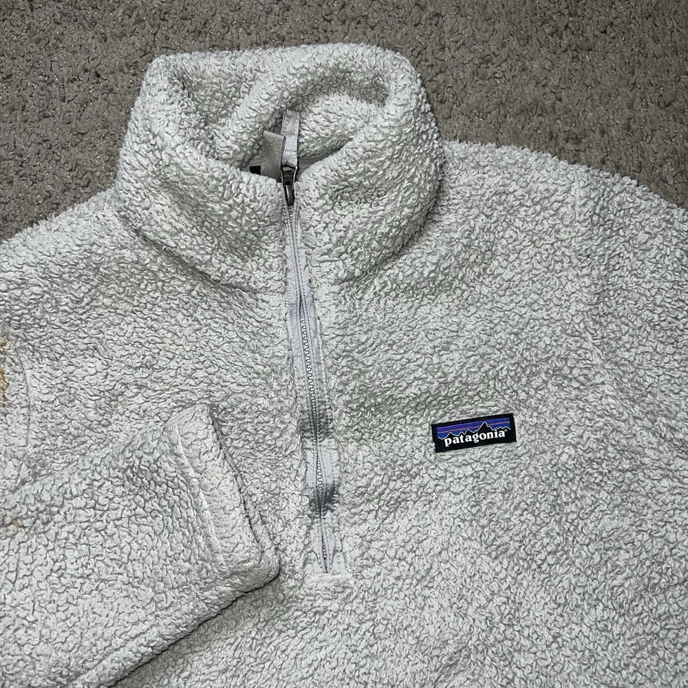 Patagonia Los Gatos Jacket Womens M Gray Sweater 1/4 Zip Mock Neck Pullover‎